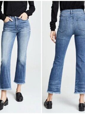 AYR The Bomb Pop Jeans Women's Size 29 Straight Leg Raw Hem Stretch Denim